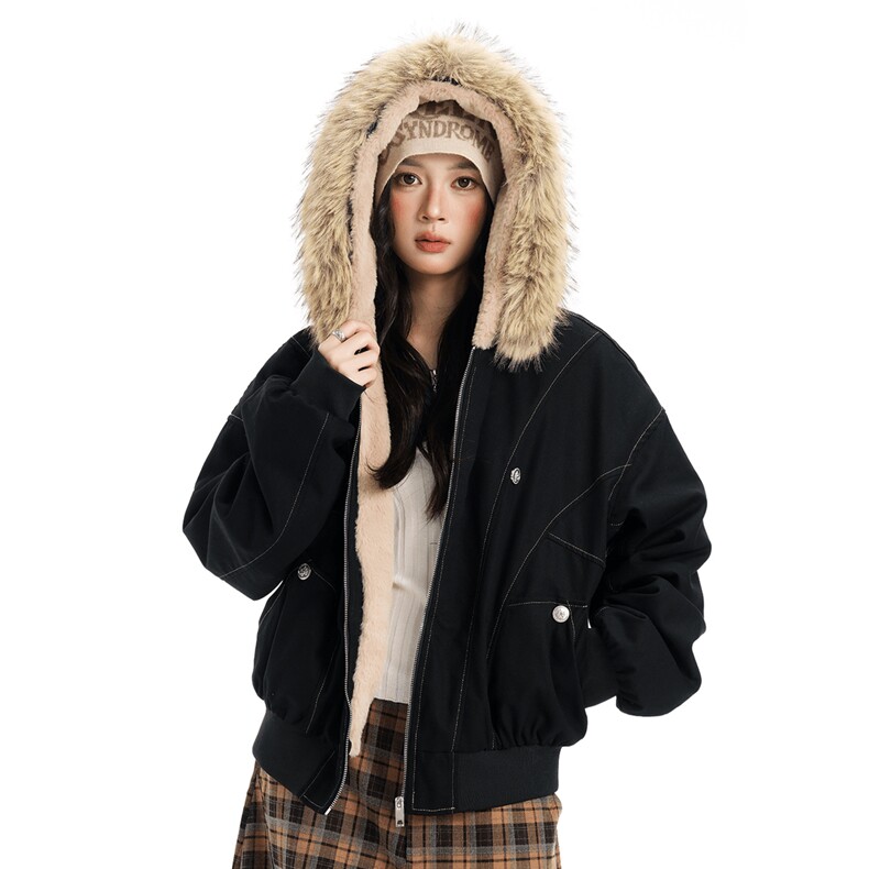 情侣毛领座山雕夹克棉服宽松外套加绒冬季保暖上衣G881特P110网图,男装夹克,电商B245