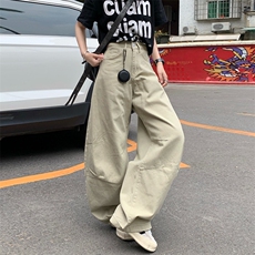 2025夏季新款美式复古水洗宽松直筒牛仔裤女百搭垂感阔腿裤子，男装牛仔裤，星座1210-1
