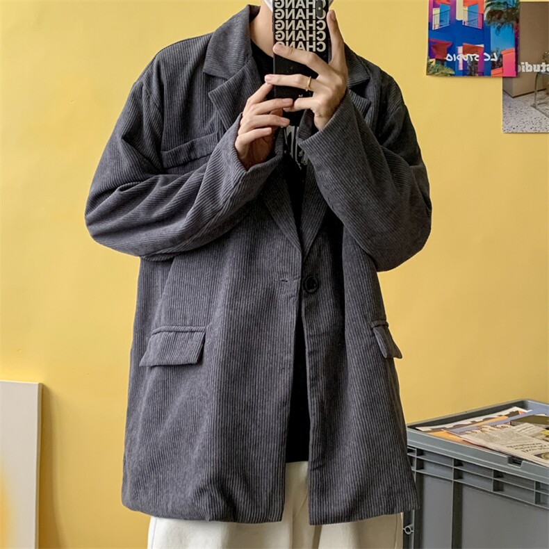 灯芯绒西服男春秋ins小西装外套休闲潮流炸街美式宽松W1809-P55,男装夹克,星座512-4