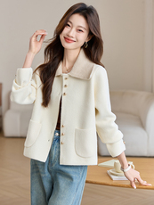 LILYMOST卡其色小香风外套女秋新款法式时尚气质小个子短款上衣，女装针织衫/毛衣，韩然一族