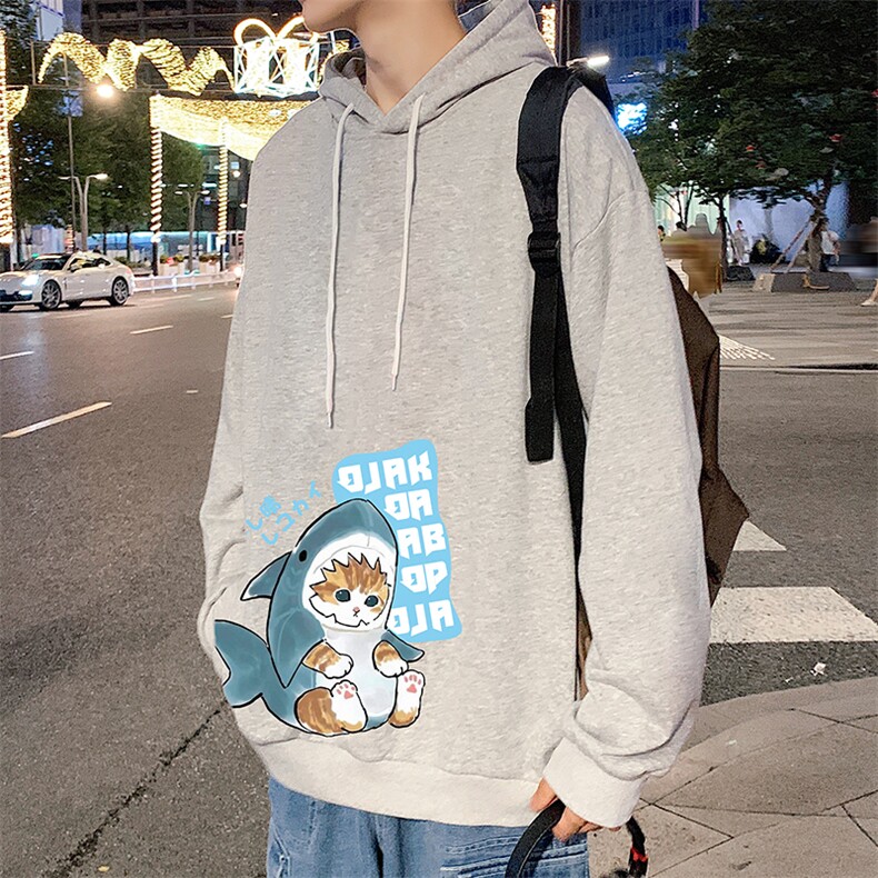 WY2217-P35纯棉连帽卫衣男大码运动帽衫宽松薄外套男,男装卫衣,电商A040