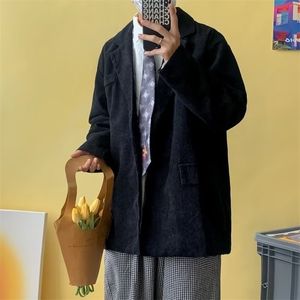 灯芯绒西装外套男2023春秋潮牌英伦风潮流宽松休闲西服 W5970-P51图片