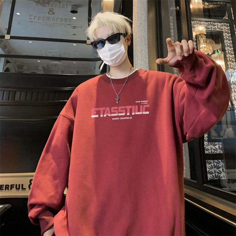 ！圆领卫衣男装港风长袖t恤男外套男WY538-特P23，男装T恤，电商B371