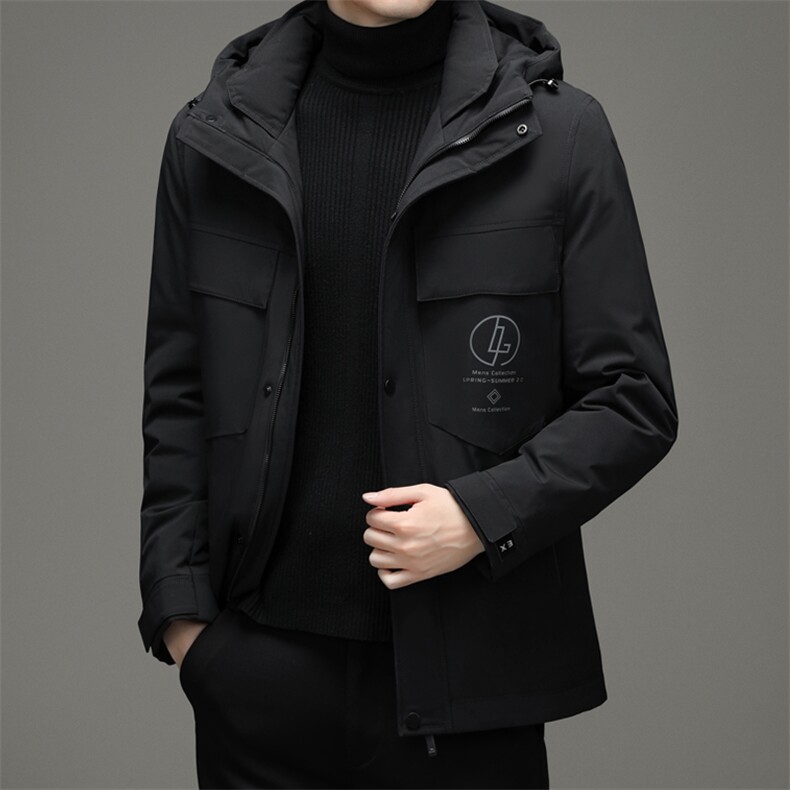 男士新款羽绒服冬季连帽中年加厚商务休闲保暖外套上衣爸爸装,男装羽绒服,电商B212（原钱塘6029）