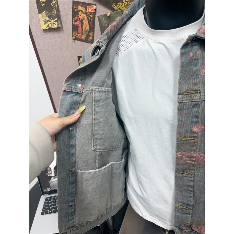 B221美式高街暗黑小众重工艺印花牛仔外套SY2537-特P70控118,男装工装外套,电商B221