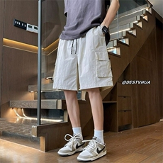 美式机能工装短裤男夏季情侣宽松冰丝休闲裤高街ins潮牌运动裤子，男装休闲裤，星座506A
