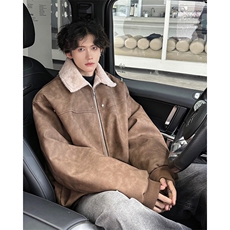 W8217P130控178皮毛扎染加绒加厚宽松休闲棉衣棉服，男装棉衣，电商B205