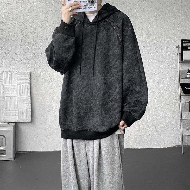 WY10141-特批48控88高品质扎染面料连帽设计感大码男潮流卫衣,男装卫衣,电商A059