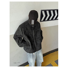 美式正肩皮衣外套男款秋冬季加厚复古痞帅立领男装机车pu皮夹克款，男装夹克，星座506A