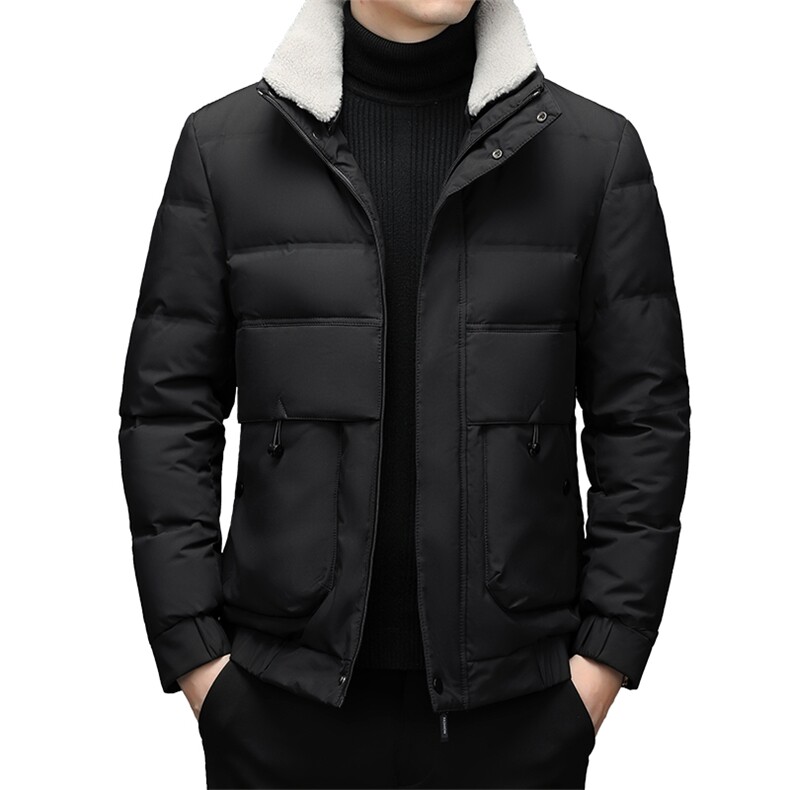 羽绒服男脱卸毛领冬季中年男休闲翻领休闲冬装外套ZL021333-P220,男装羽绒服,电商B212（原钱塘6029）