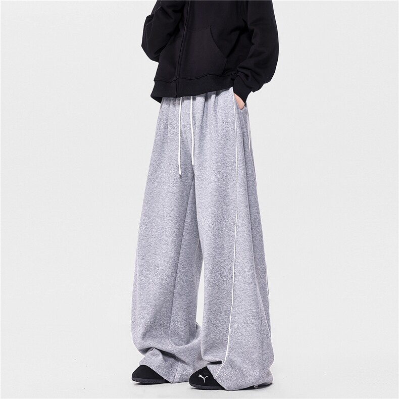 6XL-M蓝色宽松显瘦百搭运动裤男阔腿拖地裤裤子K9186-P45，女装休闲裤，电商D206-1