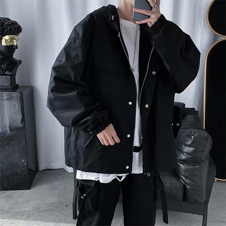 暗黑系春秋宽松外套男士ins韩版潮流机能风工装夹克百搭SY32-p65,男装夹克,星座1008-2