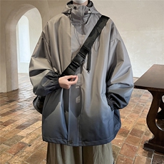 港风山系防水冲锋衣渐变色夹克男：聚酯纤维JK77088P85控128，男装夹克，星座227-7