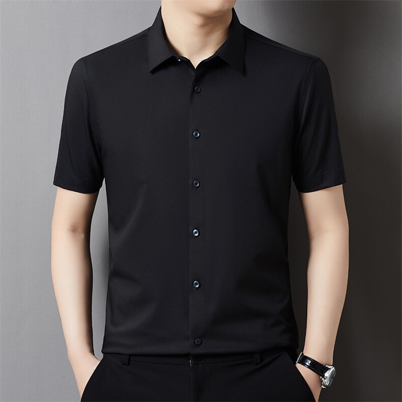 DX83088夏季新款男士短袖纯色衬衣百搭衬衫商务男装图片