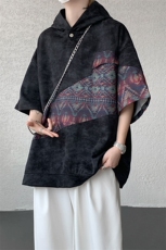 DX10127-特批40控78撞色拼接百搭宽松连帽短袖大码T恤，男装T恤，电商A059