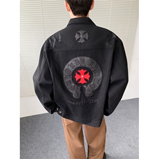 得物二开克罗心印花牛仔高街夹克外套男2025秋季新款JK1273-P98，男装工装外套，星座1103-3