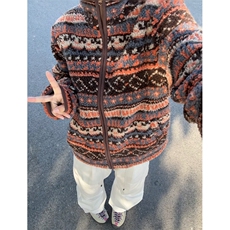 网图25秋冬新款费尔岛风格不规则花型羊羔绒保暖外套WT47特P90，男装棉衣，电商C310