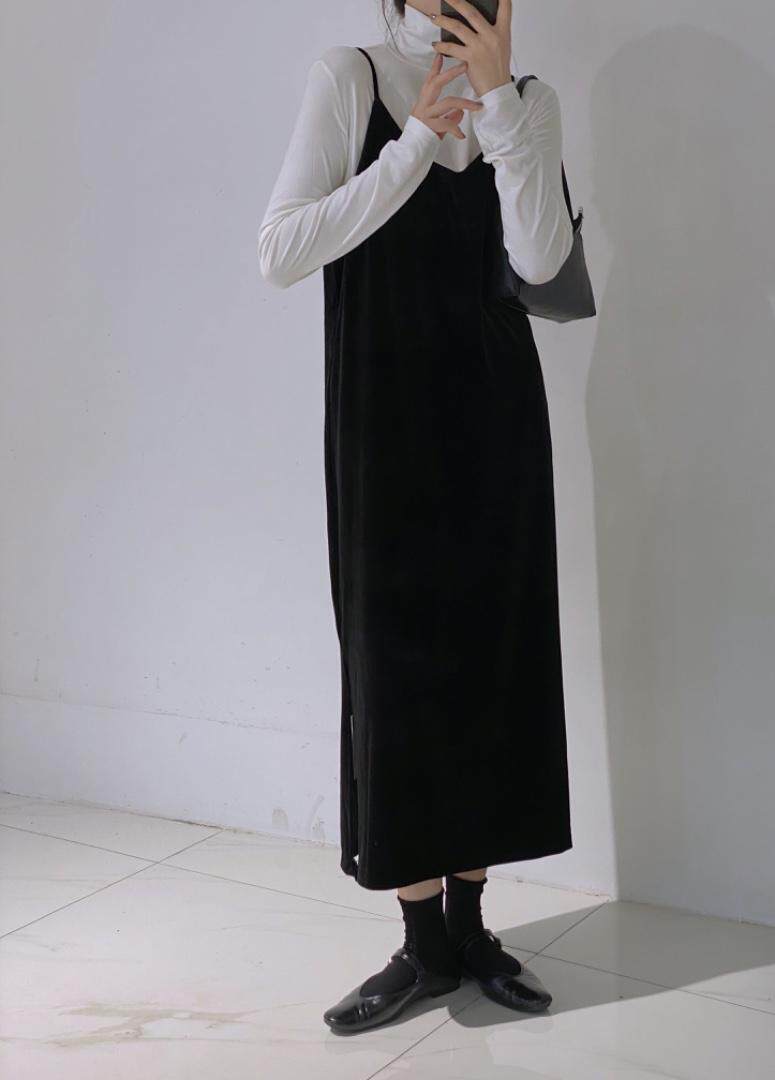 丝绒吊带裙，女装背心吊带，驿谷