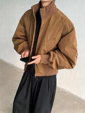 现货26春装美拉德立领飞行夹克纯色复古廓形高街棒球服外套，男装夹克，电商A486