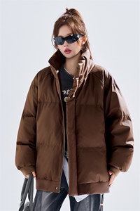 新款冬季羽绒立领PU皮棉服棉袄韩版宽松外套A436-2522-P80图片