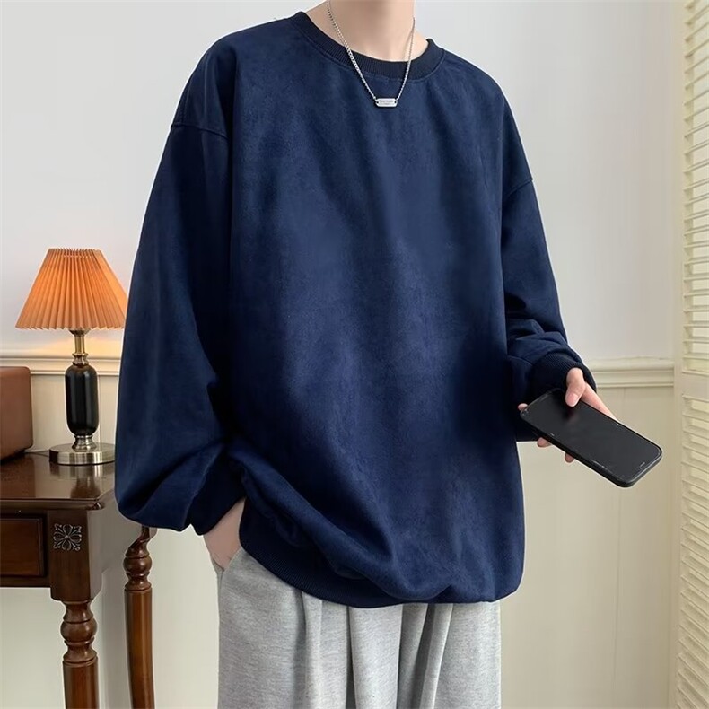 纯色卫衣外套男春秋季圆领休闲长袖衣服麂皮绒外套CW16P33,男装卫衣,星座1116-2