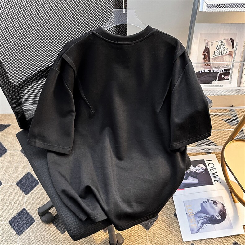 美式复古圆领短袖T恤男女夏日宽松棉上衣服T0511-P35,男装T恤,星座308B-1
