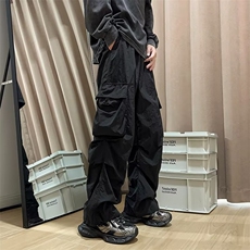 工装裤男日系高街痞帅冲锋裤子多口袋降落伞束脚长裤K275-P38，男装休闲裤，星座1001-1