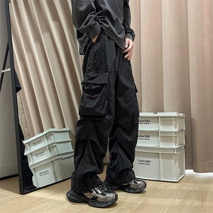 工装裤男日系高街痞帅冲锋裤子多口袋降落伞束脚长裤K275-P38图片