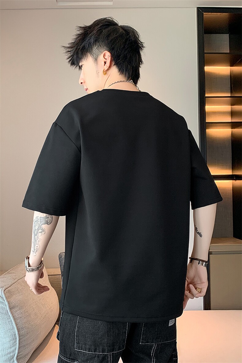 2025新款休闲钢印T恤TX6858P小码P22大码25,男装T恤,星座1106-2（原1111B）