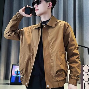 青年学生时尚翻领夹克男士2025新款春秋高级感痞帅休闲短款外套图片