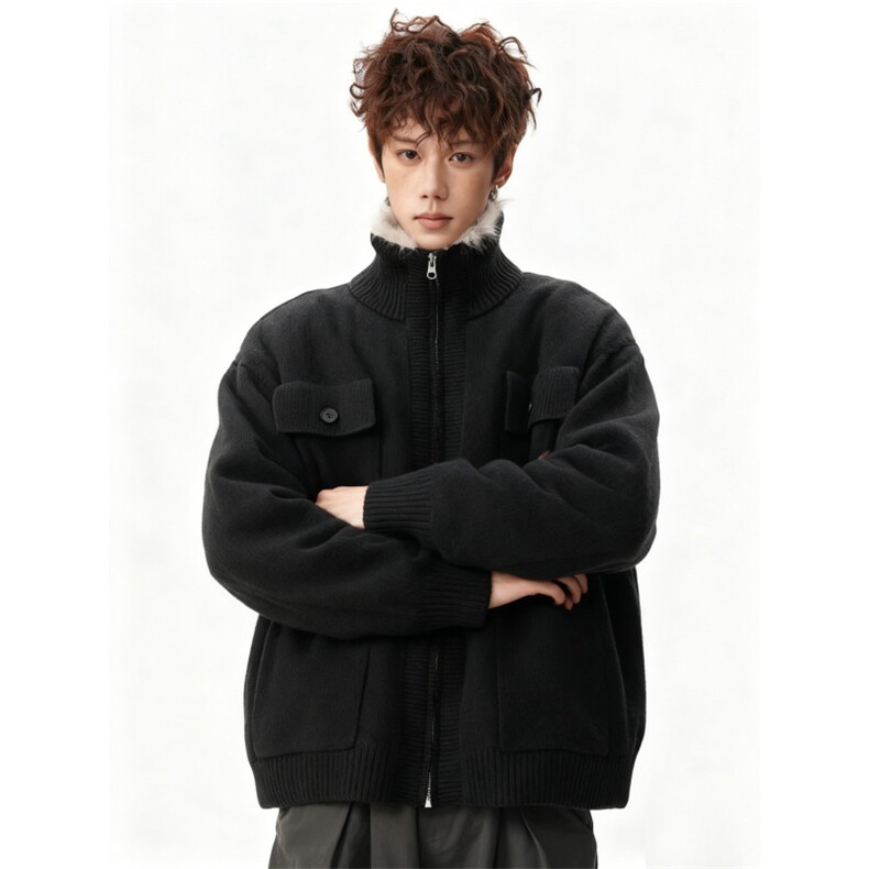 高品质现货】加厚针织衫外套座山雕棉衣保暖棉服w8809加毛-特P120,男装针织衫/毛衣,星座1212