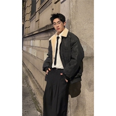 PY5552-P85特冬季PU皮棉服兔毛加绒加厚保暖棉衣，男装棉衣，电商D232