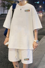 套装！华夫格套装短袖T恤短裤男TZ191-特P38，男装T恤，电商B367