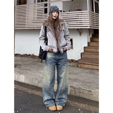 现货美式复古麂皮绒加厚保暖立领短款显高棉服6056/P110，男装棉衣，星座205-3
