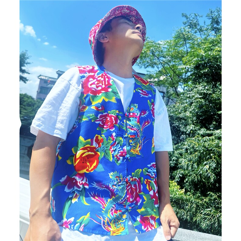 MJ02男女休闲大码盘扣风马甲外套情侣装结婚喜庆团队服新中式，男装背心/马甲，星座115A-2