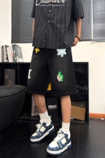B221美式ins高街宽松直筒毛巾绣牛仔短裤LK25554-特P40控78，男装牛仔裤，电商B221