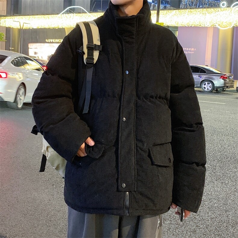 羽绒服男士冬季2024新款休闲潮牌加厚保暖灯芯绒外套男灯芯绒棉衣,男装棉衣,电商A409-1