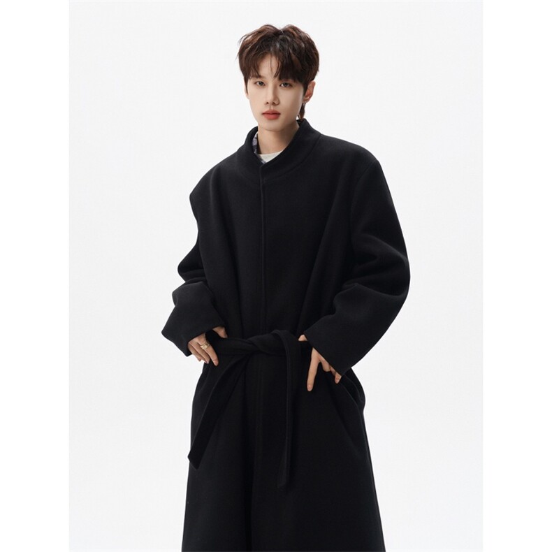 毛呢大衣男加棉中长款韩系立领呢子风衣外套星座812-F803-P128，男装风衣，星座812