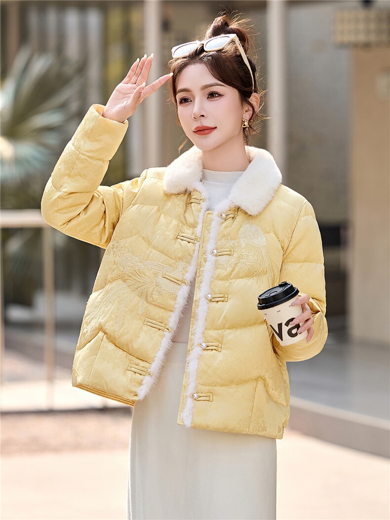 优雅风羽绒服女冬季2025年新款白鸭绒加厚保暖外套,女装羽绒服,悠米