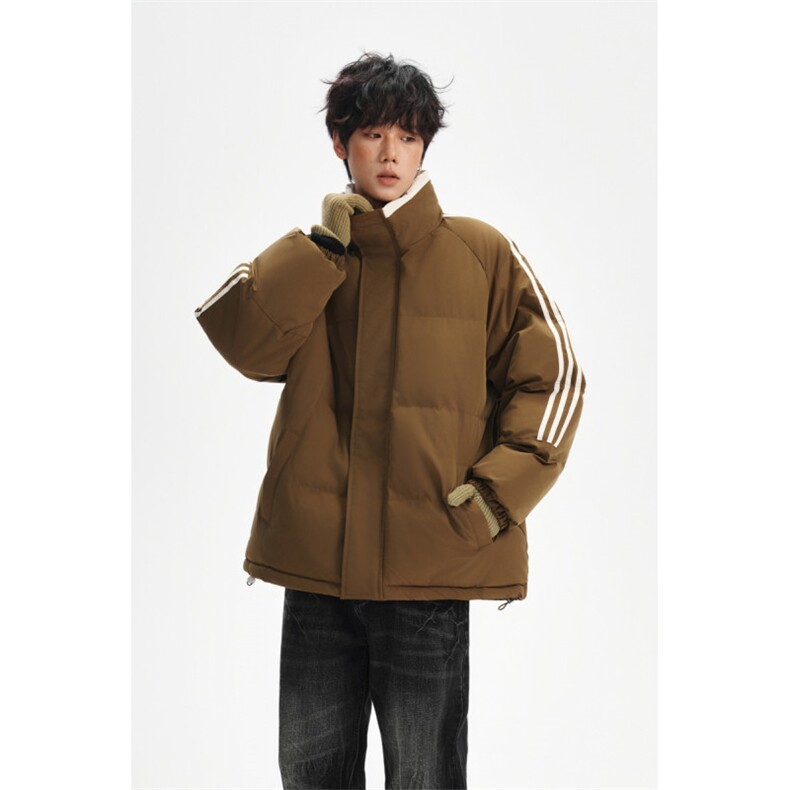 ！冬季条纹五防立领加绒加厚棉衣情侣撞色棉服外套MY7777-P68,男装棉衣,星座610B-1