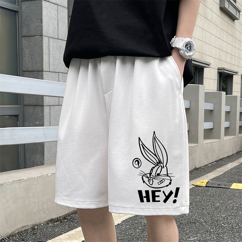 MK37179-P15 冰丝短裤男士大码宽松休闲五分裤男运动中裤 港风图片