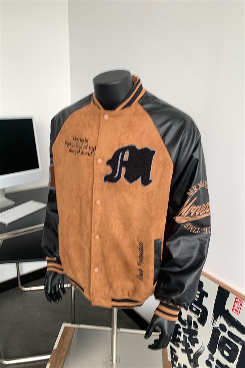 撞色拼接夹克男秋冬美式宽松休闲棒球服外套XZ514-2-24233-P128,男装夹克,星座514-2(原B239)