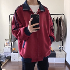 抖音得物高品质美式高街重磅结构设计拼接织带立领卫衣外套CM42，男装卫衣，电商A486