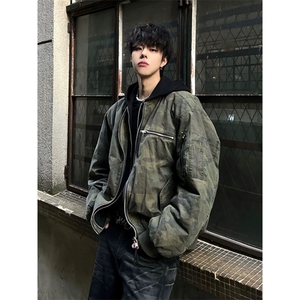 706-1-MY9633-P105  现货  冬季美式假两件连帽迷彩棉服保暖外套图片