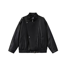加绒加厚冬男女皮棉衣夹克机车织带棉袄保暖宽松皮外套MY125P98，男装夹克，星座1013-1