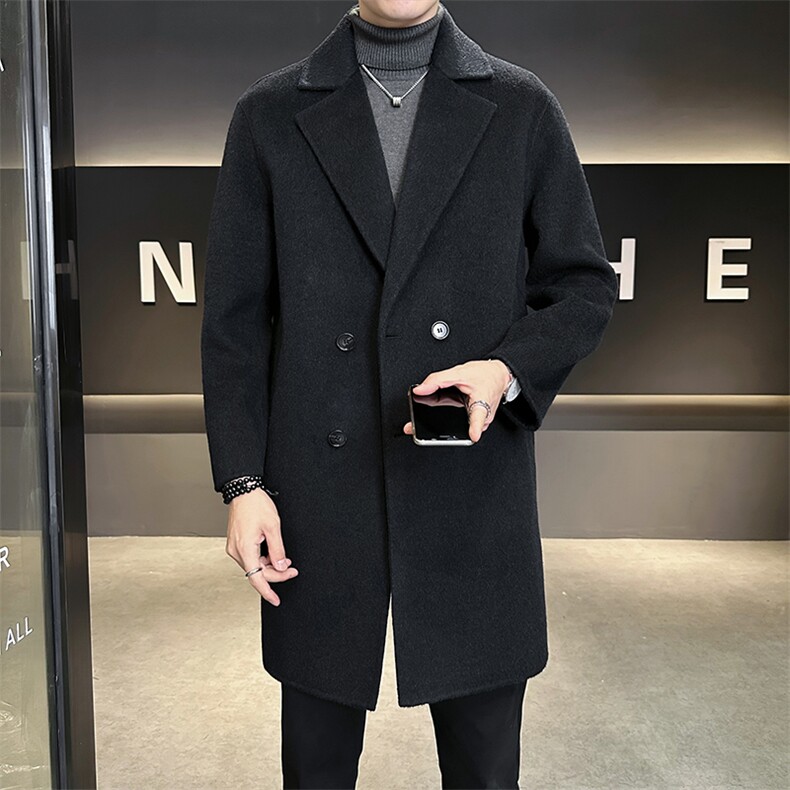 有报告双面呢羊毛大衣男士中长款外套A313-8377D-P345,女装短外套,电商A313