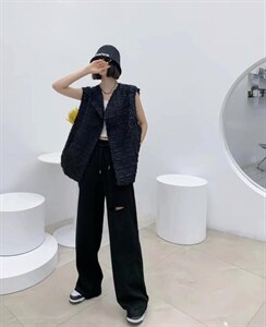 秋装新款破洞阔腿裤，其它，C&B