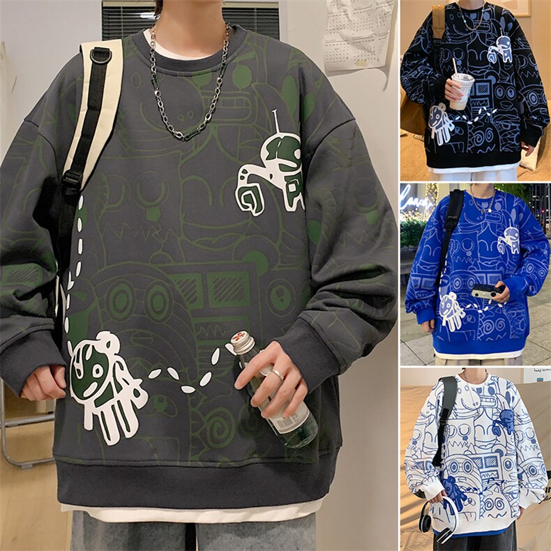 长袖t恤男士春秋季宽松潮牌百搭休闲上衣服打底衫圆领内搭卫衣男,男装T恤,星座1206-1（原A206-1）