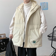冬款加棉纯色连帽棉服港风马甲背心棉衣外套男士8130-P95控价118，男装背心/马甲，电商A441-1
