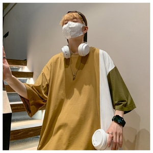 C336-P30 2024夏季新款潮流圆领短袖T恤男日系百搭宽松上衣 现货图片